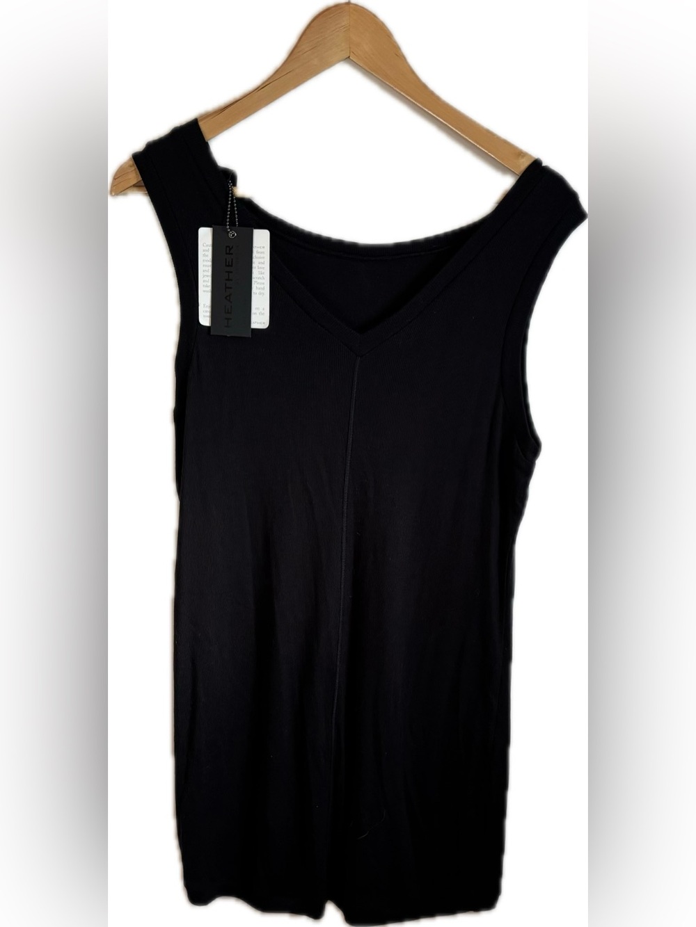 NWT Heather Black V-Neck Sleeveless Tunic - Picture 2 of 8